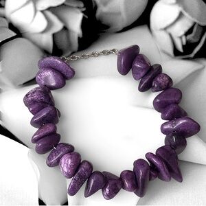 5 For $25💫Large Chunky Chinese Amethyst Marbled Bracelet